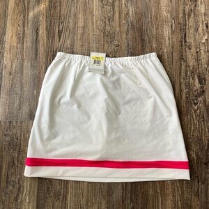 Nike Mini Skirt in White with Pink Stripe